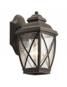 TANGIER Udendørs væglampe i aluminium og glas H26,5 cm 1 x E27 - Antik bronze/Klar med dråbeeffekt