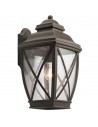 TANGIER Udendørs væglampe i aluminium og glas H43,2 cm 1 x E27 - Antik bronze/Klar med dråbeeffekt