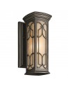 FRANCEASI Udendørs væglampe i aluminium og glas H36,9 cm 1 x E27 - Antik bronze/Frostet rav