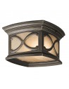 FRANCEASI Udendørs loftlampe i aluminium og glas B34,9 x D34,9 cm 2 x E27 - Antik bronze/Frostet rav
