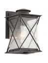 ARGYLE Udendørs væglampe i stål og glas H26,1 cm 1 x E27 - Weathered zink/Klar med dråbeeffekt
