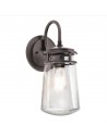 LYNDON Udendørs væglampe i aluminium og glas H38,1 cm 1 x E27 - Antik bronze/Klar med dråbeeffekt