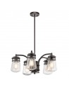 LYNDON Udendørs lysekrone i aluminium og glas Ø61,1 cm 5 x E27 - Antik bronze/Klar med dråbeeffekt