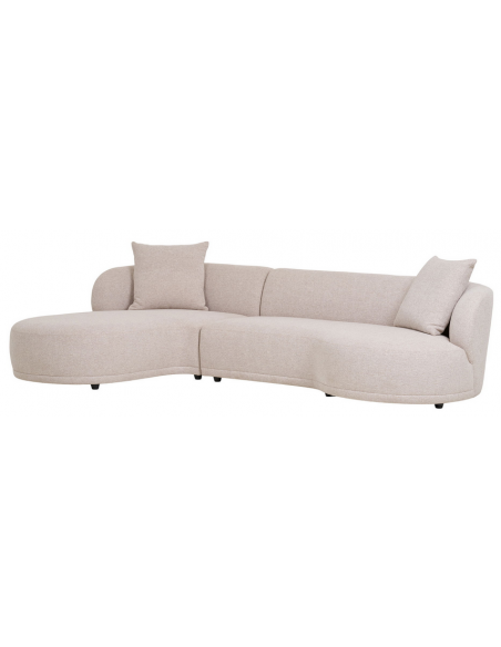 sofa med chaiselong chaiselongsofa venstrevendt stof beige natur