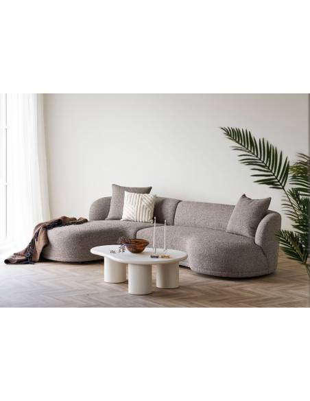 sofa med chaiselong chaiselongsofa venstrevendt stof brun
