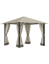 Havepavillon i aluminium og polyester 2,97 x 2,97 m - Grå/Khaki