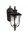 LUVERNE Udendørs væglampe i aluminium og glas H33,7 cm 1 x E27 - Antik bronze/Klar med riller