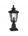 LUVERNE Udendørs sokkellampe i aluminium og glas H50 cm 1 x E27 - Antik bronze/Klar rillet