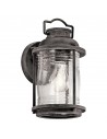 ASHLAND BAY Udendørs væglampe i aluminium og glas H27,8 cm 1 x E27 - Weathered zink/Klar med dråbeeffekt