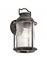 ASHLAND BAY Udendørs væglampe i aluminium og glas H34,6 cm 1 x E27 - Weathered zink/Klar med dråbeeffekt