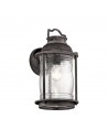 ASHLAND BAY Udendørs væglampe i aluminium og glas H40,4 cm 1 x E27 - Weathered zink/Klar med dråbeeffekt
