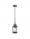 ASHLAND BAY Udendørs loftlanterne i aluminium og glas H43,2 - 230,6 cm 1 x E27 - Weathered zink/Klar med dråbeeffekt