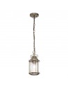 ASHLAND BAY Udendørs loftlanterne i aluminium og glas H43,2 - 230,6 cm 1 x E27 - Brændt bronze/Klar med dråbeeffekt