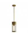 CAMILLO Udendørs loftlanterne i aluminium og glas H49,5 - 140,7 cm 1 x E27 - Messing/Klar med dråbeeffekt