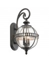 HALLERON Udendørs væglampe i aluminium og glas H48,9 cm 2 x E14 - Antik bronze/Klar med dråbeeffekt