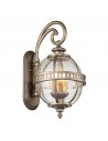 HALLERON Udendørs væglampe i aluminium og glas H48,9 cm 2 x E14 - Brændt bronze/Klar med dråbeeffekt
