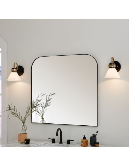 badeværelseslampe væg led sort messing moderne design spejl