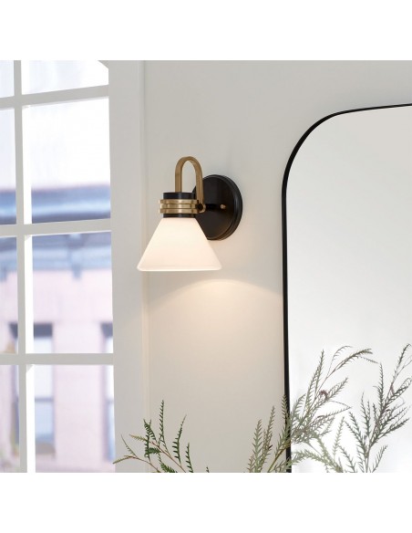 badeværelseslampe væg led sort messing moderne design spejl