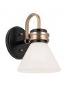 FARUM Badeværelselampe i stål og opalglas H24 cm 1 x G9 LED - Sort/Champagne bronze/Opalhvid