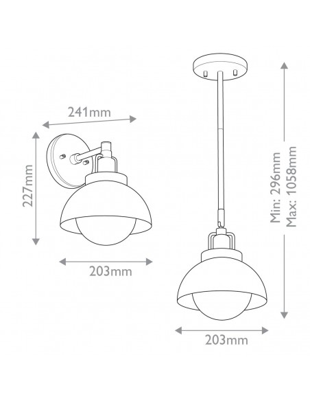 væglampe loftlampe moderne design sort