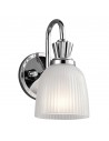 CORA Badeværelselampe i stål og opalglas H24,1 cm 1 x G9 LED - Krom/Rillet opalhvid