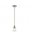 WAVERLY Loftlampe i stål og glas Ø12,7 cm 1 x E27 - Tingrå/Klar med dråbeeffekt