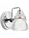 TALLAND Badeværelselampe i stål og opalglas H16,3 cm 1 x G9 LED - Krom/Klar