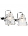 TALLAND Badeværelselampe i stål og opalglas H33,6 cm 2 x G9 LED - Krom/Klar
