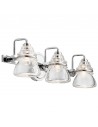 TALLAND Badeværelselampe i stål og opalglas H55,9 cm 3 x G9 LED - Krom/Klar