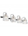 TALLAND Badeværelselampe i stål og opalglas H78,3 cm 4 x G9 LED - Krom/Klar
