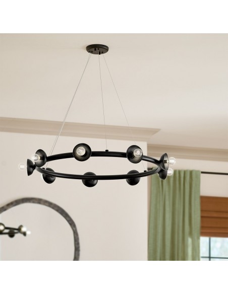 moderne sort design lysekrone