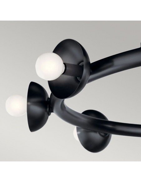 moderne sort design lysekrone
