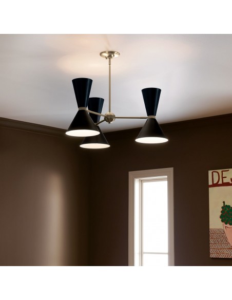 moderne sort design lysekrone