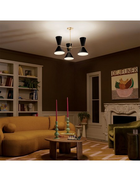 moderne sort design lysekrone