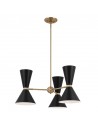 PHIX Lysekrone i stål Ø78 cm 6 x E27 - Sort/Champagne bronze
