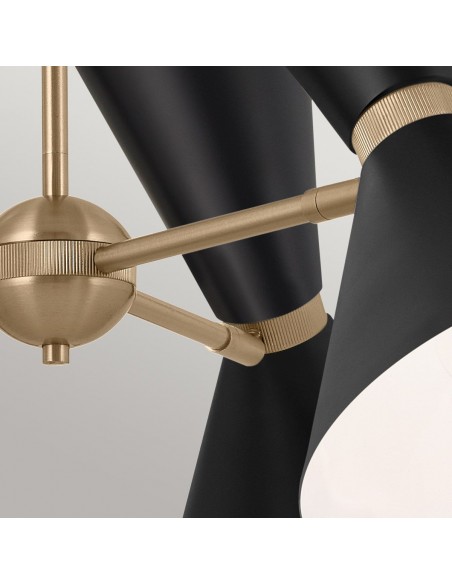 moderne sort design lysekrone
