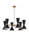 PHIX Lysekrone i stål Ø98,4 cm 12 x E27 - Sort/Champagne bronze
