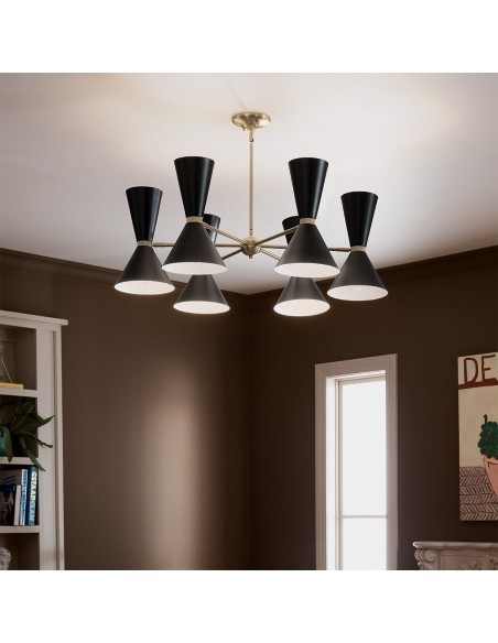 moderne sort design lysekrone