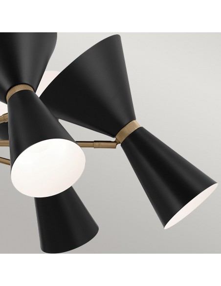 moderne sort design lysekrone