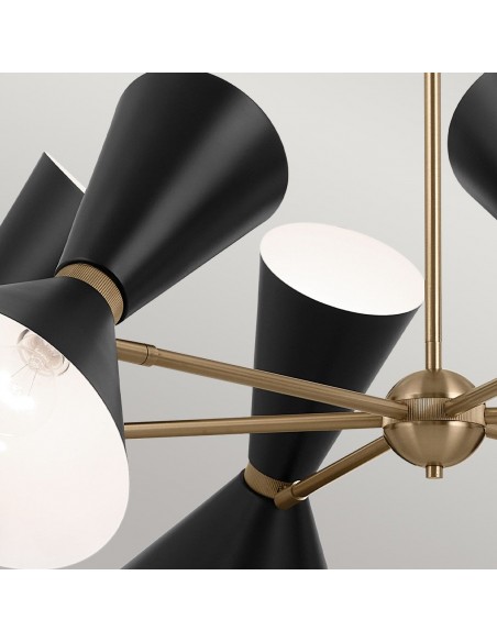 moderne sort design lysekrone