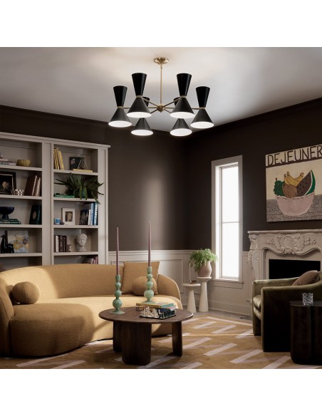 moderne sort design lysekrone