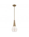 DEELA Loftlampe i stål og opalglas Ø17,8 cm 1 x E27 - Champagne bronze/Satineret opalhvid