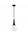 DEELA Loftlampe i stål og opalglas Ø17,8 cm 1 x E27 - Sort/Satineret opalhvid