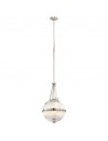ASTER Loftlampe i stål og glas Ø38,4 cm 3 x E14 - Poleret nikkel/Klar rillet