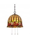 ROSECLIFFE Tiffany loftlampe i stål og glas Ø38,1 cm 3 x E27 - Antik bronze/Multi