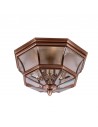 NEWBURY Udendørs loftlampe i kobber og glas Ø36,5 cm 3 x E14 - Lakeret aldret kobber/Klar/Frostet