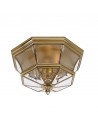 NEWBURY Udendørs loftlampe i messing og glas Ø36,5 cm 3 x E14 - Lakeret poleret messing/Klar/Frostet