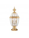 NEWBURY Udendørs sokkellampe i messing og glas H57 cm 2 x E14 - Lakeret poleret messing/Klar