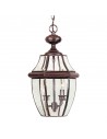 NEWBURY Udendørs loftlampe i kobber og glas Ø26,4 cm 2 x E14 - Lakeret aldret kobber/Klar