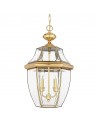 NEWBURY Udendørs loftlampe i messing og glas Ø26,4 cm 2 x E14 - Lakeret poleret messing/Klar